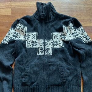 Ralph Lauren Nordic lambs wool zip up sweater L